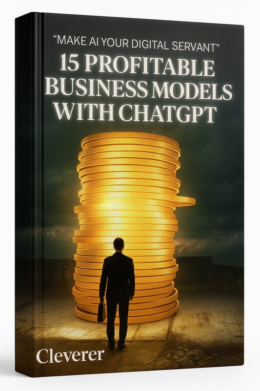 AI money making strategies e-book titled 15 Profitable Business Models with ChatGPT by Cleverer